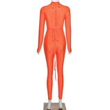 Women's Spring Clothing Solid Color Sexy Cutout Hip Lifting Sport Jumpsuit