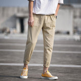 Linen Pants Straight Leg Pants Drawstring Lightweight Elastic Beach Pants Men Loose plus Size Summer Sports Straight Casual Pants Men