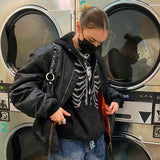 Skeleton Hoodie Autumn Sexy Loose Hooded Zipper Top