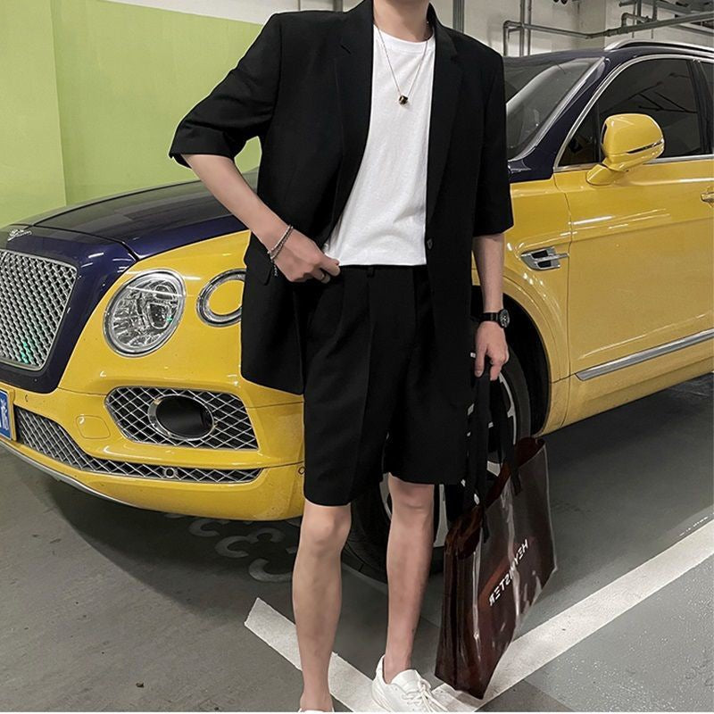 Seersucker Suit Casual Suit Jacket Male