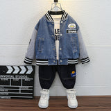 Toddler Boys Jackets Boys' Ultraman Denim Baseball Uniform Autumn