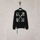 Off White Sweatshirts Long Sleeve round Neck Sweater Autumn Oil Painting Arrow Sweater