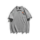 Man Summer T Shirt Loose Preppy Style Polo Shirt Half Sleeve