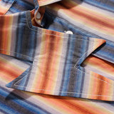 Men T Shitrs Vertical Stripes Printing Lapel Shirt