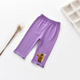 Children Pokemon Pikachu Pants Summer Cartoon Baby Lace Cropped Pants
