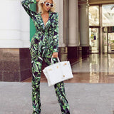 Women Business Professional Attire Women's Printed Wear Fashion Business Suit Small Suit Two-Piece Suit
