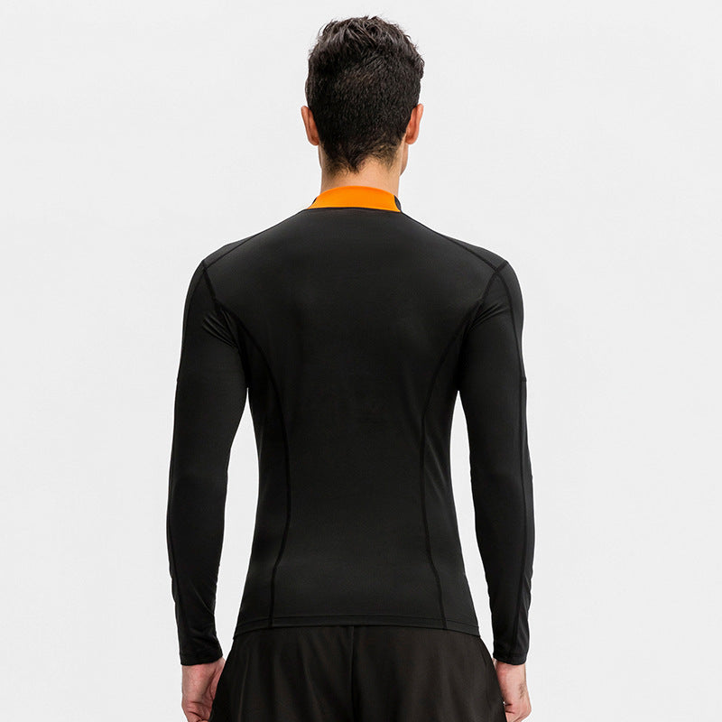 Moisture Wicking Shirts Men's Workout Long Sleeve High Elastic Tight Quick Drying Clothes Running Training Wear