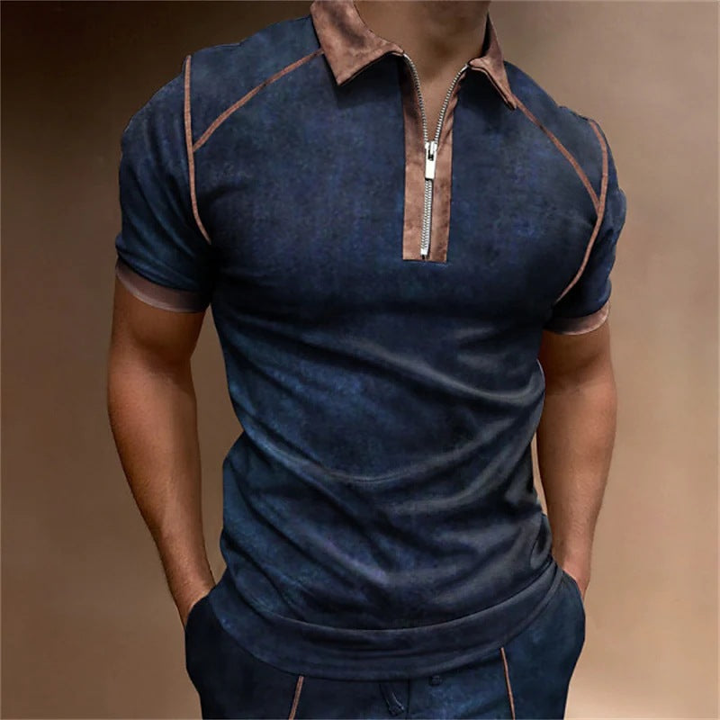 Polo Shirts Summer Men's Polo Shirt Short Sleeve Color Matching T-shirt