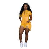 Women Plus Size Denim Shorts Fashion One-Piece Denim Shorts