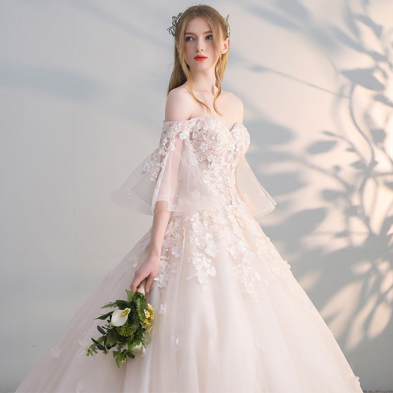 Mariah Carey See through Dress Lace Bridal Long Sleeve Wedding Dress