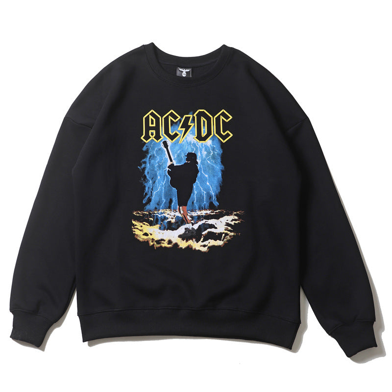 Kanye West Sunday Service Sweatshirt Print Round Neck Fleece-Lined Sweater Retro Hip Hop