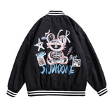 Letterman Jacket Outfit Senior Jackets Varsity Baseball Coat Spring Street Cartoon Printed Baseball Jacket Casual Coat