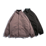 Man Fall Winter Outfis Winter Cardigan Top Men Drawstring Thicken Both Sides Wearable Cotton Clothes