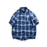 Men T Shitrs Plaid Top