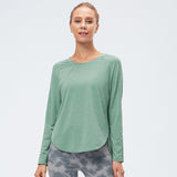 Moisture Wicking Shirts Women's Fall/Winter Yoga Wear Loose Slimming Running Sport Long Sleeve T-shirt