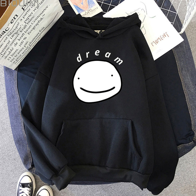 Dreamwastaken Men's Novelty Hoodies Dream Merch Shirt Printed Casual Fashion Loose Hooded Sweater