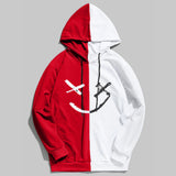 Smiley Face Hoodie Color Matching Stitching Casual Hoodie Jacket Stitching