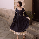 Vintage Empire Waist Dress Spring and Autumn Dress