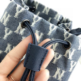 Yankees Shoulder Bag Denim Drawstring Messenger Bag Wide Shoulder Strap Women's Handbag