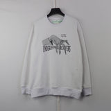 Off White Sweatshirts Long Sleeve round Neck Sweater Autumn and Winter Pullover for Men and Women