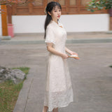 Women's Cottagecore Dress Girl's Retro Cheongsam Dress Elegant Dress