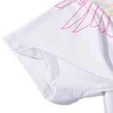 Marcelo Burlon T Shirt Color Line Wings Printing Short Sleeve T-shirt Men and Women Couple Loose Feather Half Sleeve
