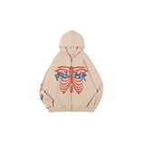 Skeleton Hoodie Skeleton Printed Zipper Jacket Cardigan Hoodie