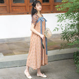 Women's Cottagecore Dress Artistic Retro National Style Dress Women's Summer