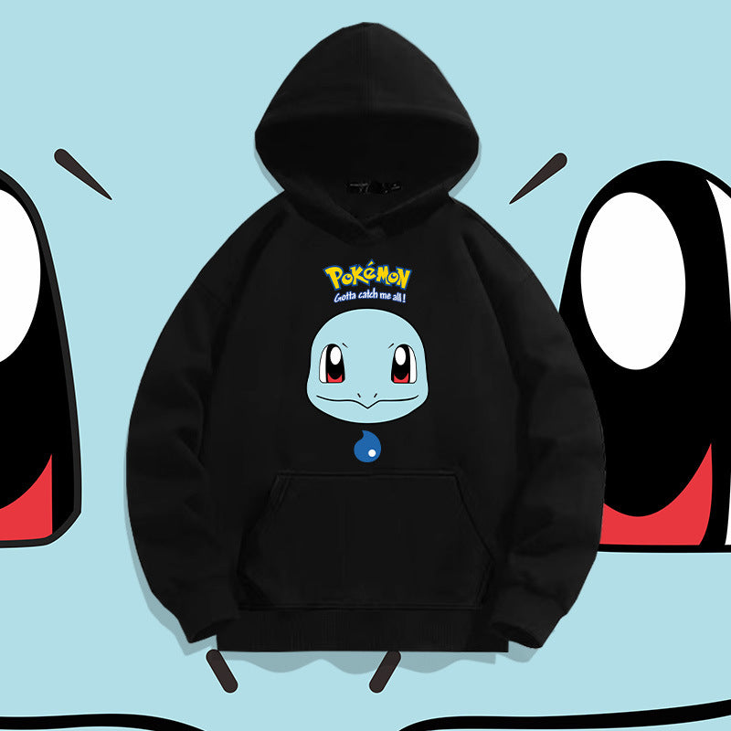Men and Women Pokemon Pikachu Hoodie Loose Shoulder Long Sleeve Top Clothes
