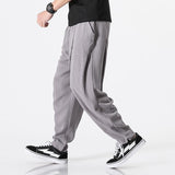 Linen Pants Straight Leg Pants Drawstring Lightweight Elastic Beach Pants Summer Men's Casual Pants Loose Harem