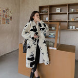 Women Dalmatian Coat Fur Grain Cashmere Lamb Wool