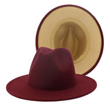 Walter White Fedora Two-Tone Woolen Hat Double-Sided Felt Hat Autumn and Winter Assorted Colors Retro