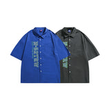 Man Summer T Shirt Color-Contrast Check Affixed Cloth Embroidered