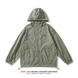 Men Sun Protection Clothing Simple Hooded Lightweight Breathable Sun Protection Clothing Men and Women Loose Casual