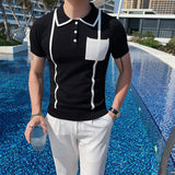 Men Polo Shirts Casual Knitted Polo Shirt