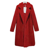 Women Sherpa Jacket Autumn Winter Cotton-Padded Coat Ladies' Lamb Wool Winter Mid-Length Berber Fleece Coat
