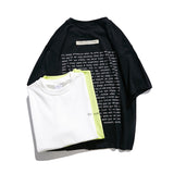 Men's T-shirt Printed Short-Sleeved T-shirt with Letters on the Back Men's Fashionable Loose Summer Top Tee