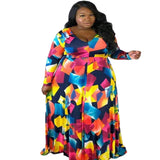 Nina Parker Dresses plus Size Printed Waist-Controlled Elegant Sexy Dress Long Dress