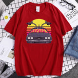 Back to the Future Costume Short Sleeve Letter Crew Neck Men's Printed T-shirt Loose