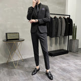 Seersucker Suit Suit Men's Business Casual Three-Piece Suit