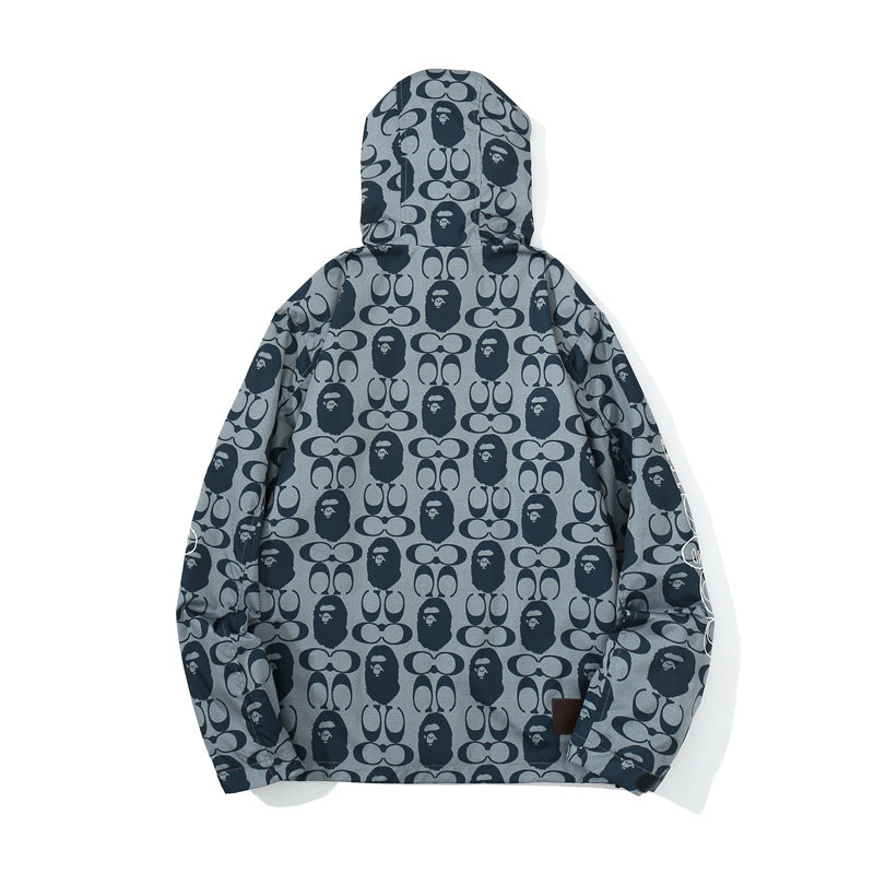 BAPE Varsity Jacket Fall Winter Hooded Cardigan Zipper Jacket Coat