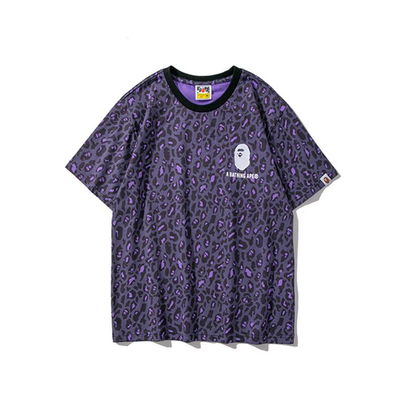 Shark Print T Shirt Spring/Summer Camouflage Leopard Print Short Sleeve T-shirt