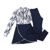 Burkini Muslim Swimwear Printed Three-Piece Set Plus Size Conservative Swimsuit for Women