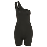 Summer Women's Clothing Sexy One-Shoulder Backless High Waist Tight Casual Sports One-Piece Shorts