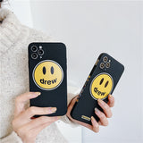 justin b drew phone case Smiley Face Apple 11 Phone Case 12 Pro Max Silicone XS/XR Protective Case 8P Men and Women