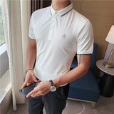Men Polo Shirts Embroidered T-shirt Slim Lapel