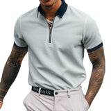 Polo Shirts Zipper Men's Polo Shirt T-shirt