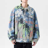 Spray Painted Jacket Autumn Men's Loose Fashion Denim Jacket