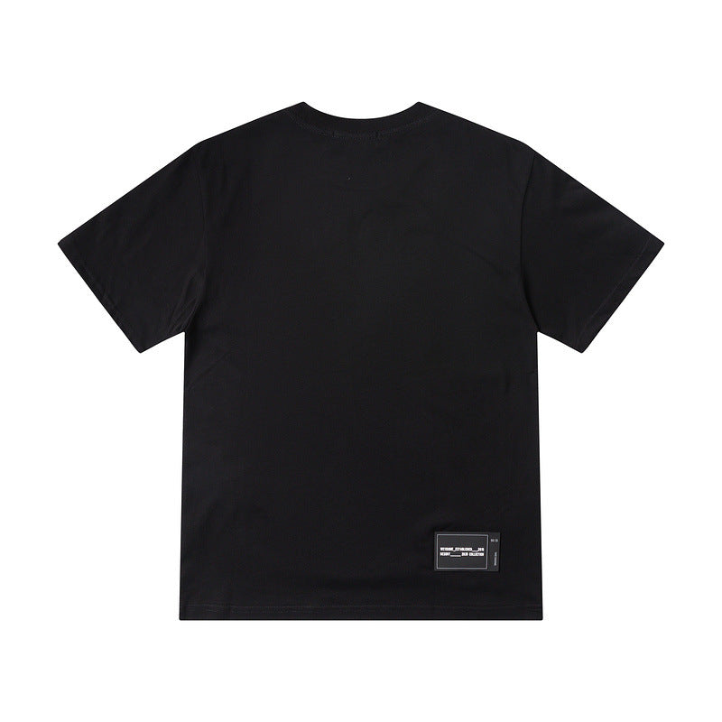 We11done T Shirt Letter Print Loose Men's and Women's round Neck Short Sleeve