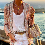 Women Bohemian Shirts Autumn and Winter Women's Long Sleeve Sequin Coat Women